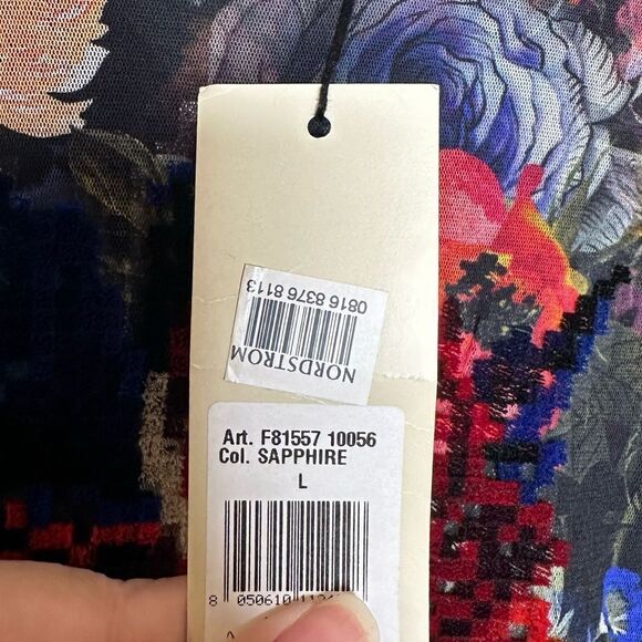 Fuzzi Embroidered Dress Deep Floral Sz L NWT - Picture 6 of 10